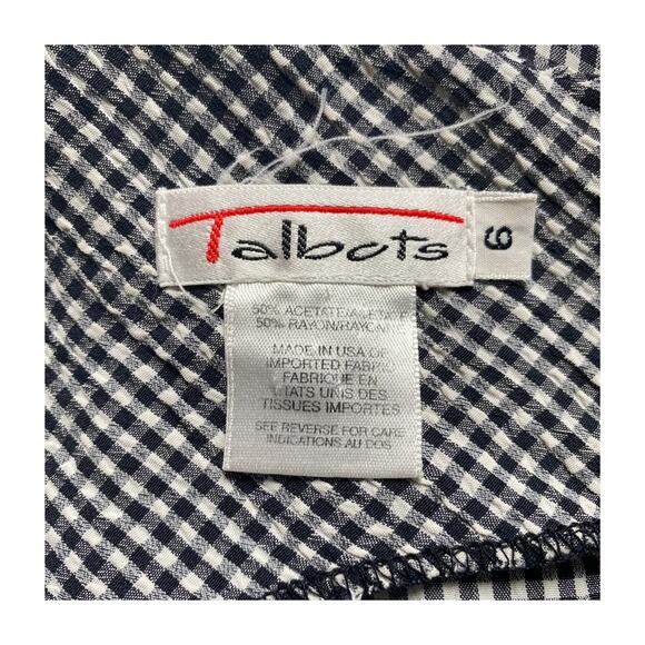 Talbots Gingham Maxi Dress Size 6 Black White Sleeveless Made in USA - Picture 5 of 9